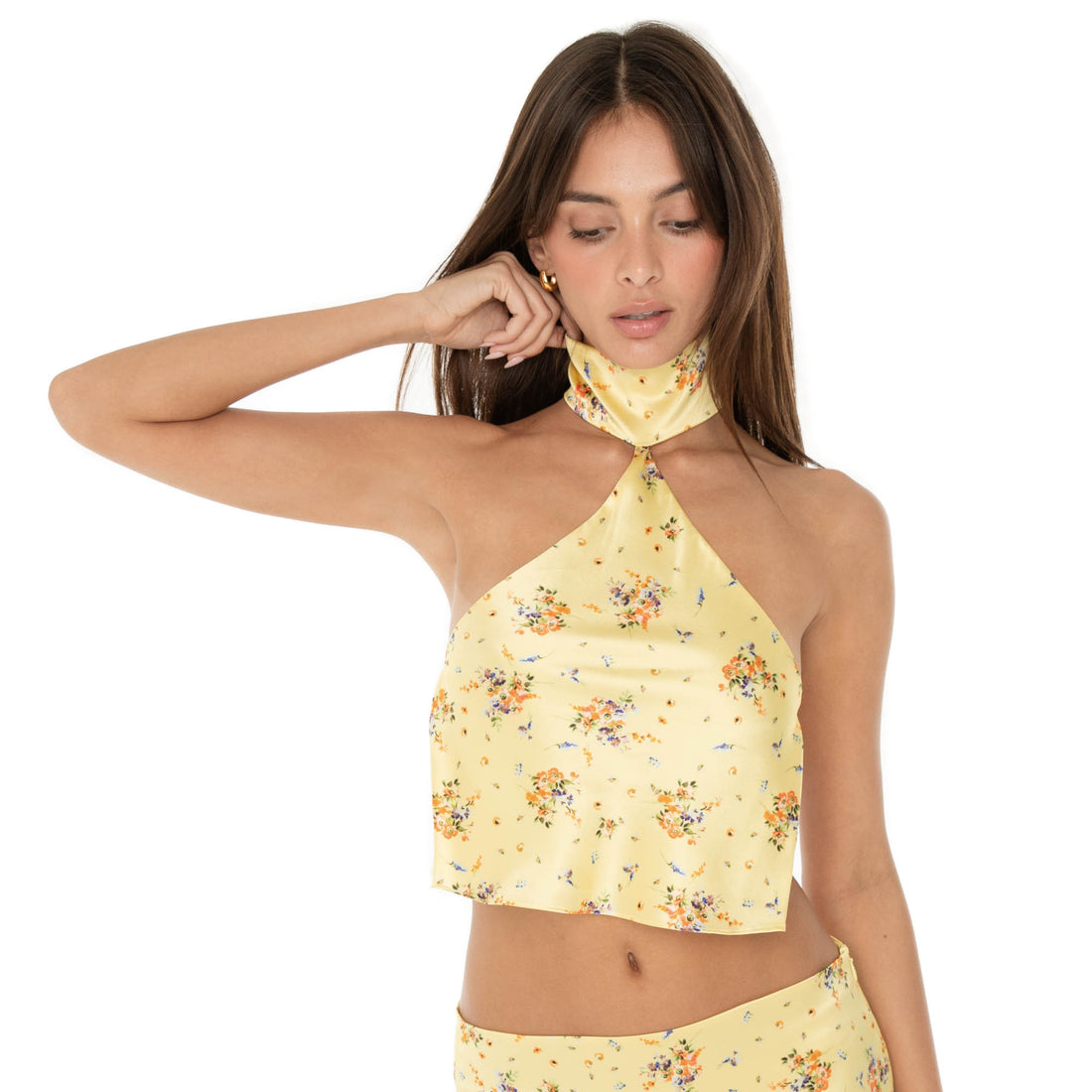 Are You Am I - Kiku Floral Top **lemon